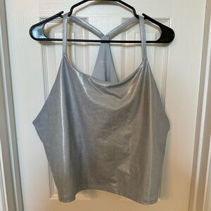 Silver Cropped Powersoft Bra Tank